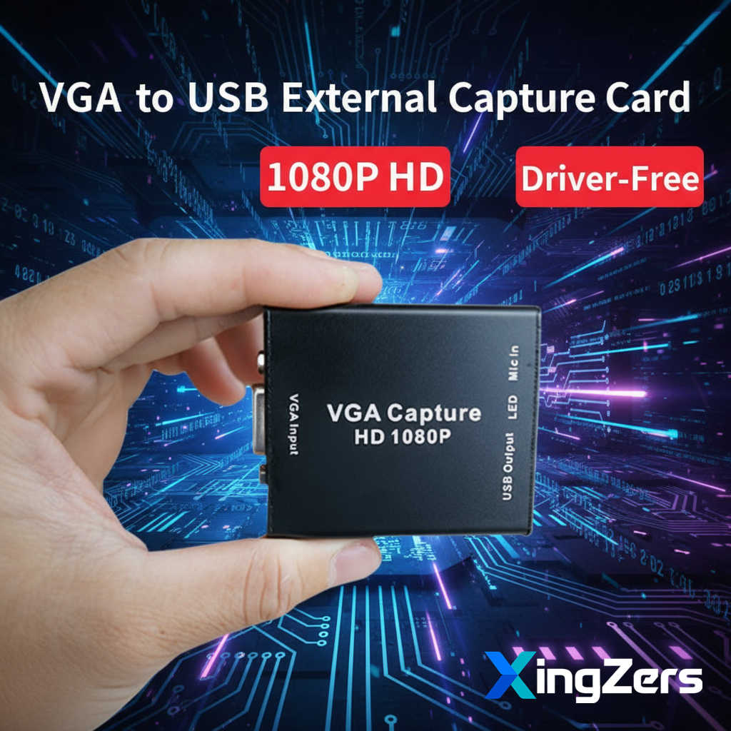 XingZers Capture Card VGA to USB 1080P video capture device with audio input
