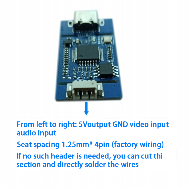 XingZers 1080P video capture module - driver-free UVC standard circuit board for converting analog CVBS signals to USB Type-C digital output