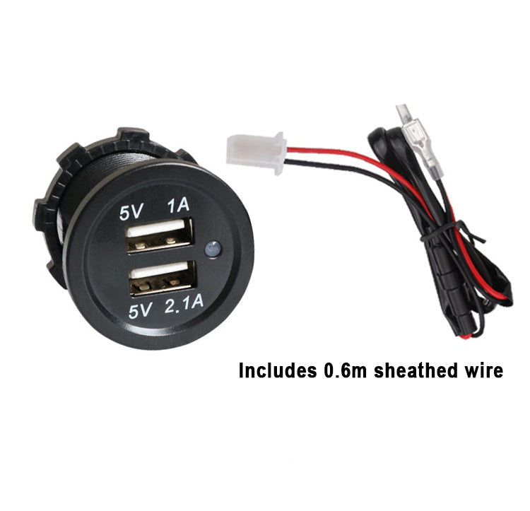 XingZers XZS-VC-A01 Panel Mount Charger rear view showing threaded mounting nut and wiring connection