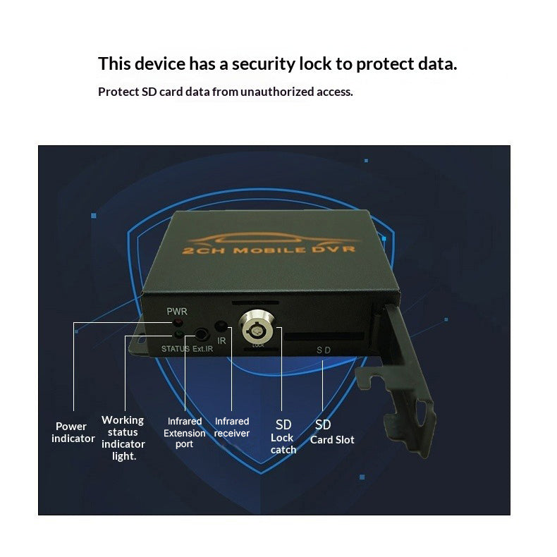 XingZers taxi DVR featuring wide voltage input protection and continuous loop recording capability