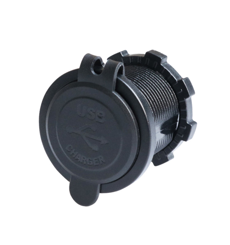 XingZers XZS-VC-A01 Dual USB Panel Mount Charger front view with black protective dust cap