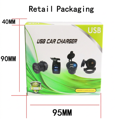 XingZers Dual USB-A Panel Mount Retrofit Charger 12–24V 4.2A with Dual LED Rings for Car, Motorcycle, RV & Boat