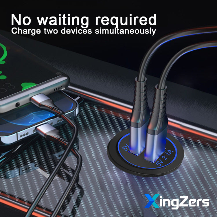 XingZers XZS-VC-A19 Dual USB Car Charger No Waiting Dual-Port Output Feature Highlight