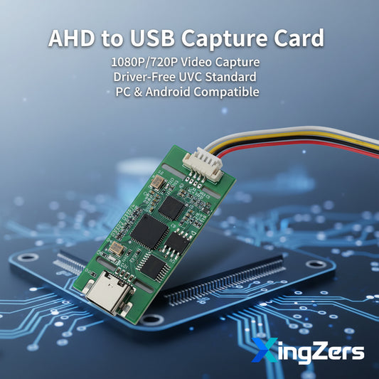 XingZers AHD to USB Capture Card 1080P 720P Driver-Free Video Converter Module for PC Android Security Camera Streaming