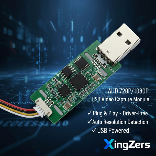 XingZers AHD to USB Video Capture Card 1080P 720P - Professional Driver-Free UVC Module for Security Camera PC Android