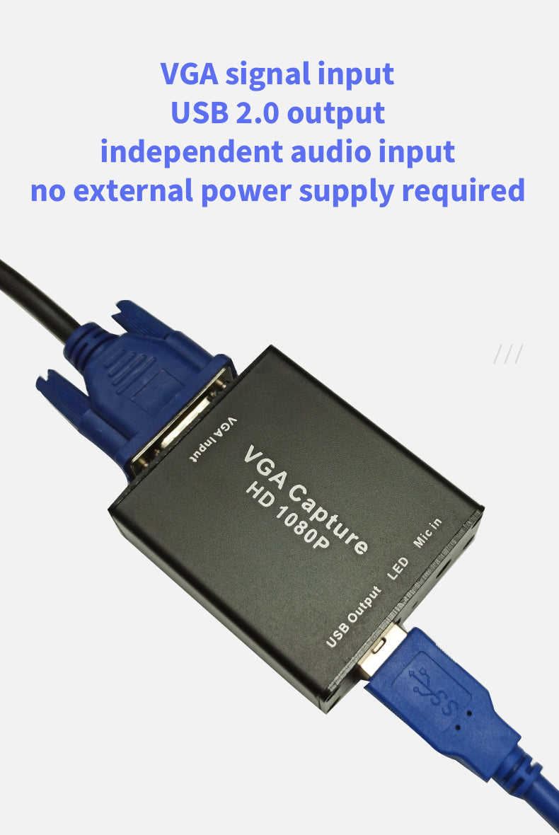 VGA to USB 2.0 Video Capture Card 1080P Driver Free with Audio Input for Medical Imaging Monitoring and Recording - 产品详情图 6
