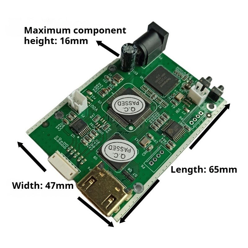 XingZers AHD to HDMI Converter Module Package Contents with Terminal Cables and DC Power Cable