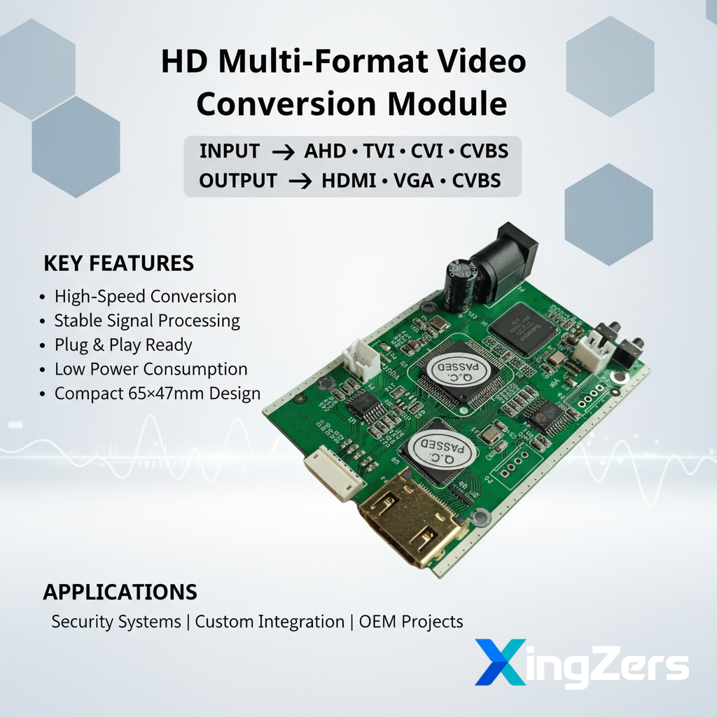 XingZers 4-in-1 AHD TVI CVI CVBS to HDMI VGA Video Converter Module 1080P Signal Converter Board for Surveillance Systems